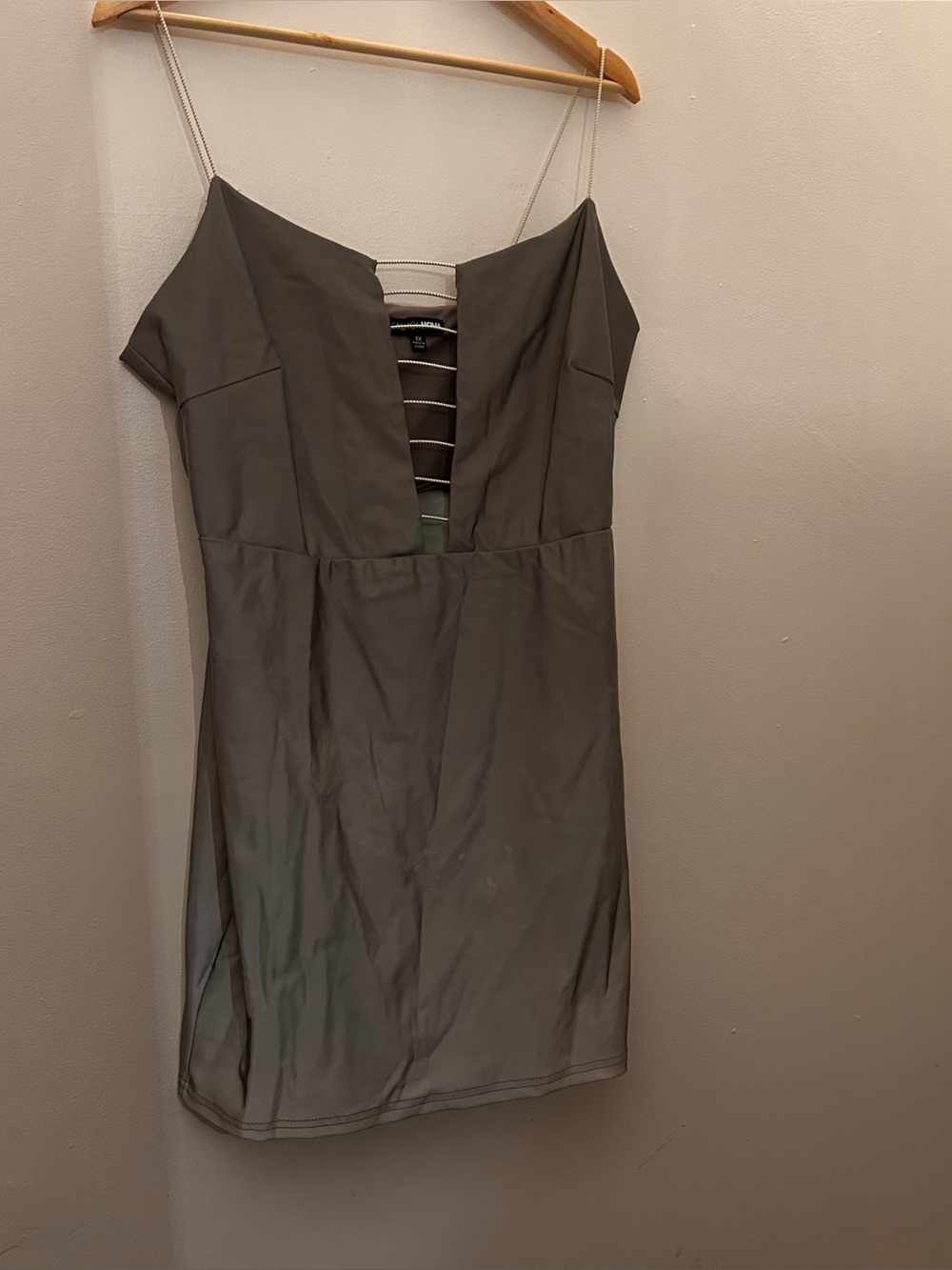 Fashion Nova Charcoal Gray Spaghetti-Strap Mini Dress